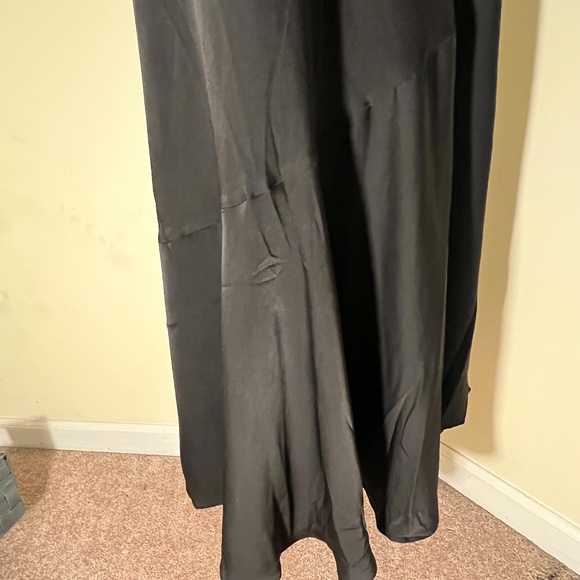Banana Republic Black Slip Dress Bias Cut Asymmetrical Flounce Hem Size 20 - Picture 4 of 13